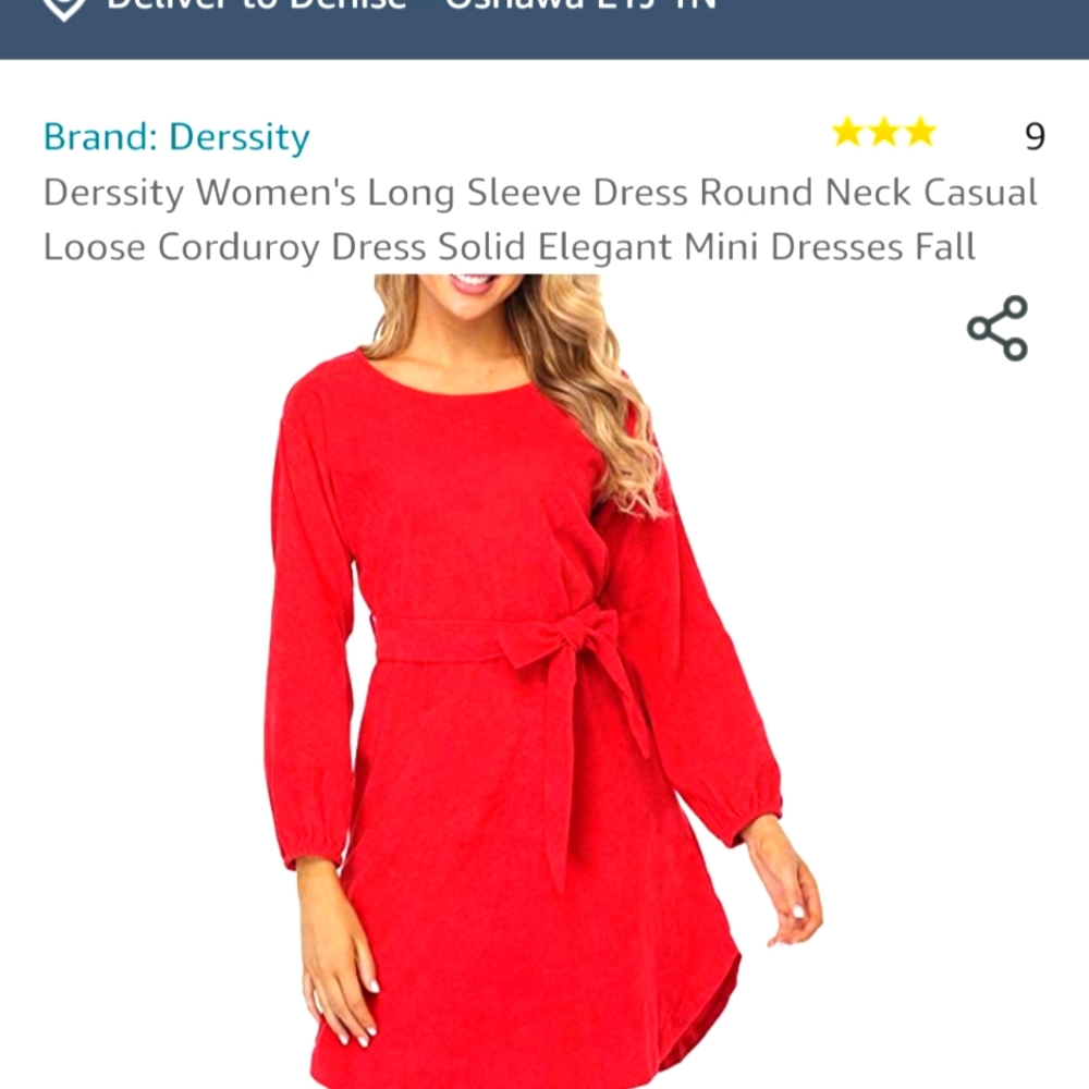Red corduroy dress